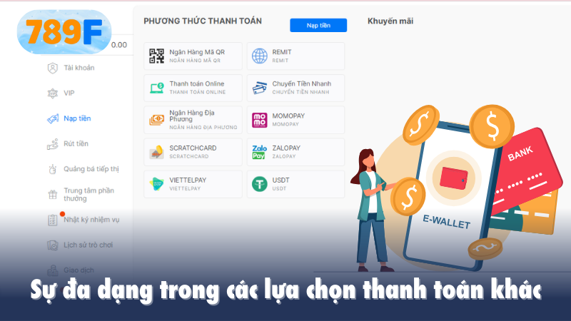 Sự đa dạng trong các lựa chọn thanh toán khác